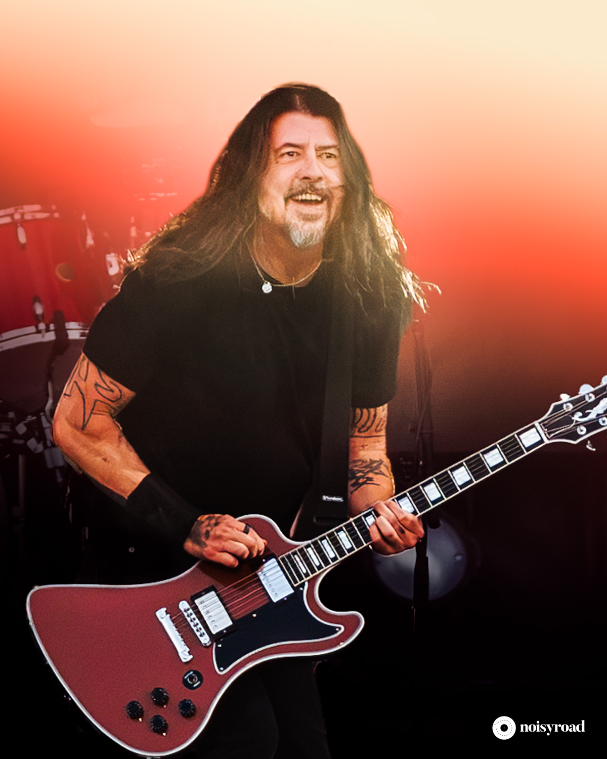 Dave Grohl dei Foo Fighters mentre suona la chitarra agli I-Days Milano 2026 Dave Grohl dei Foo Fighters mentre suona la chitarra agli I-Days Milano 2026